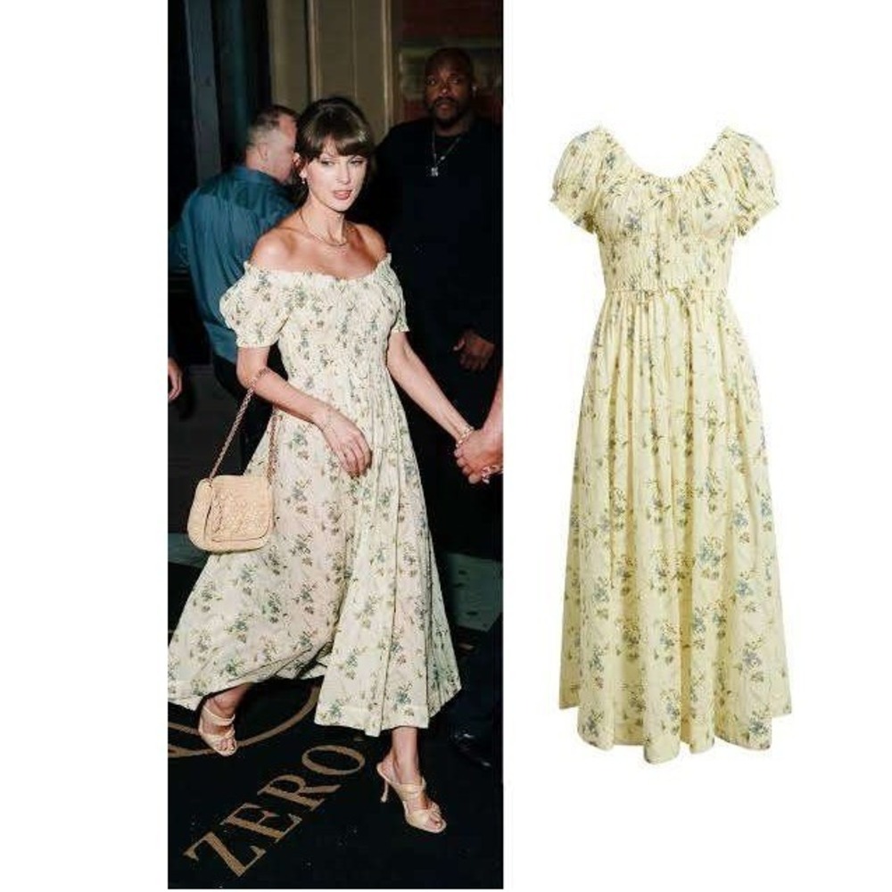 DÔEN Ashlynn Dress Sunshine Prairie Rose Floral Midi Size L